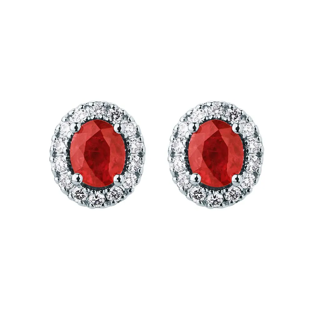 Orecchini rubini ovali 0,95ct diamanti 0,17ct Mirco Visconti