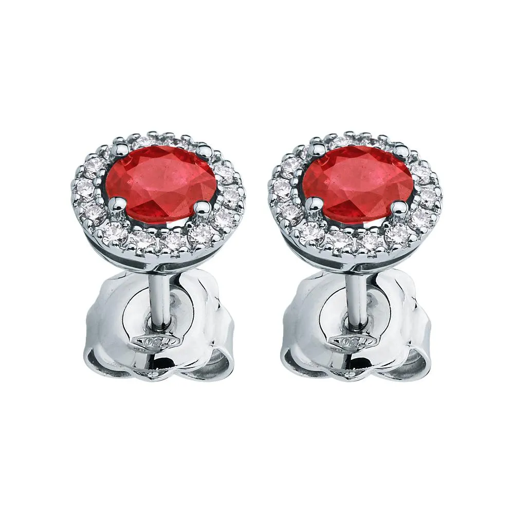 Orecchini rubini ovali 0,95ct diamanti 0,17ct Mirco Visconti