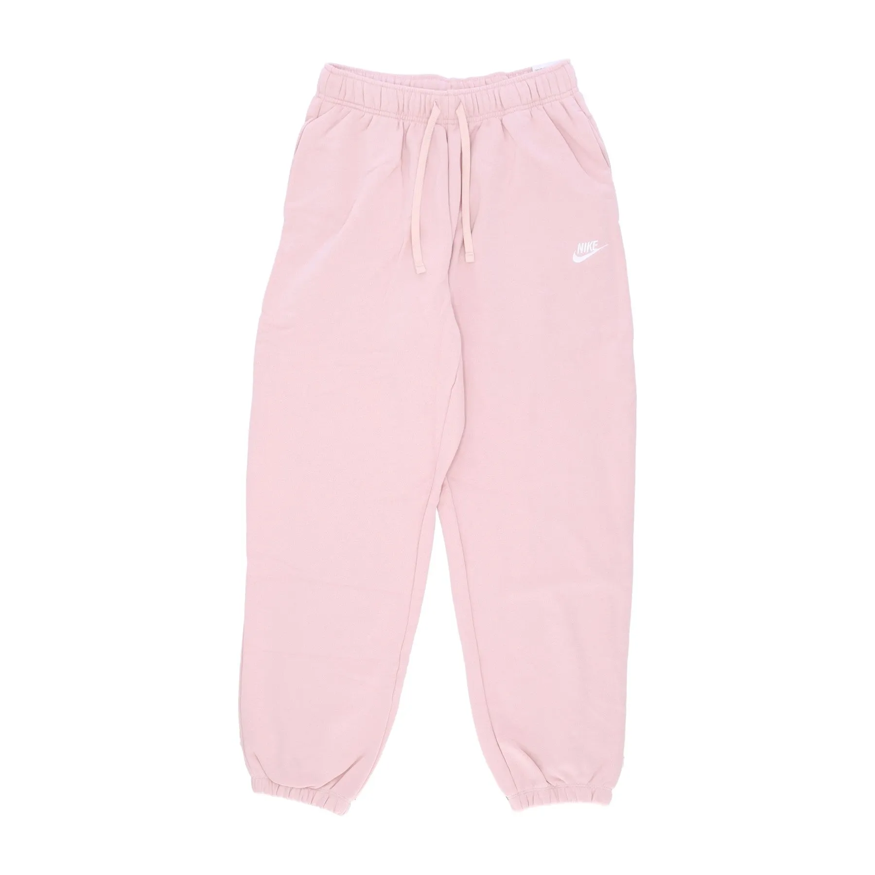 Pantalone Tuta Felpato Donna W Sportswear Club Fleece Mid-rise Oversized Pant Pink Oxford/white