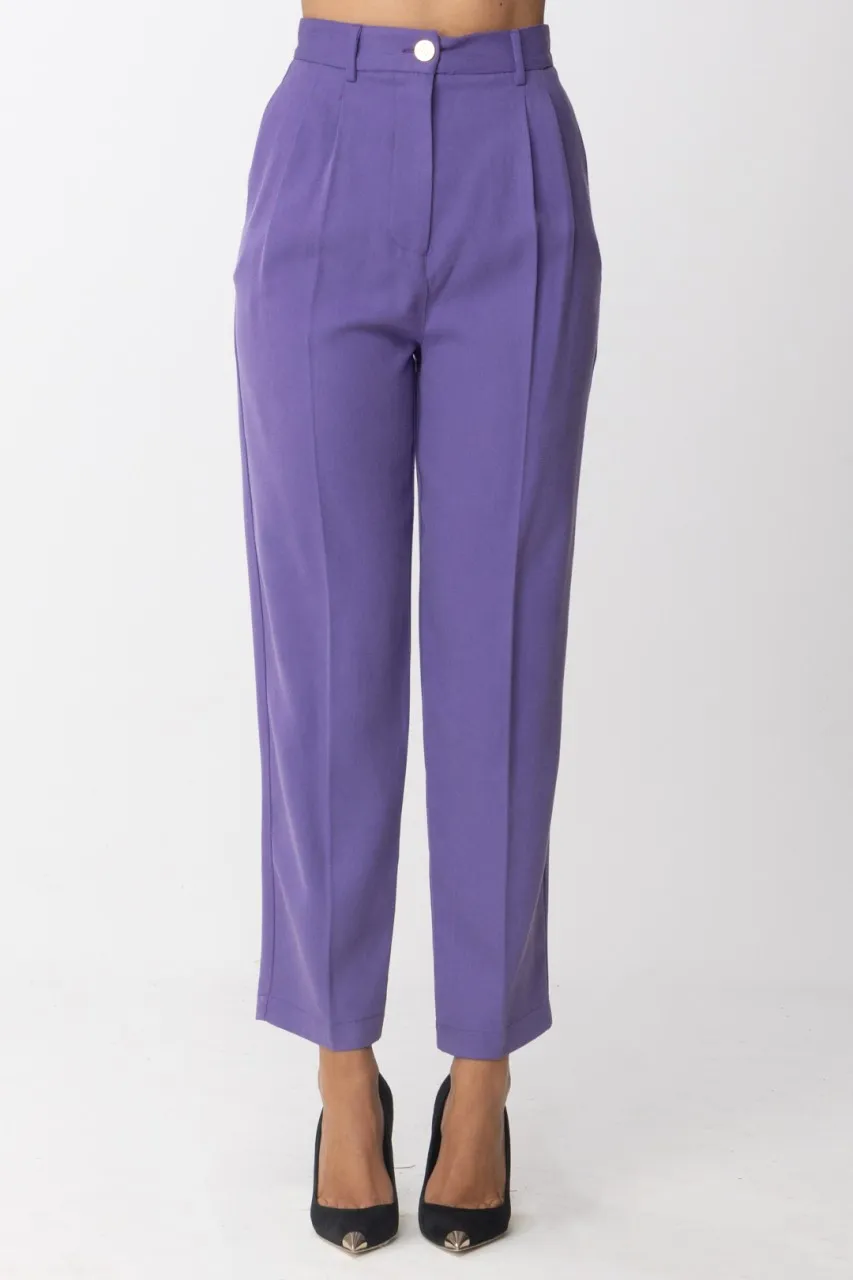 Pantalone vita alta con pence Ametista