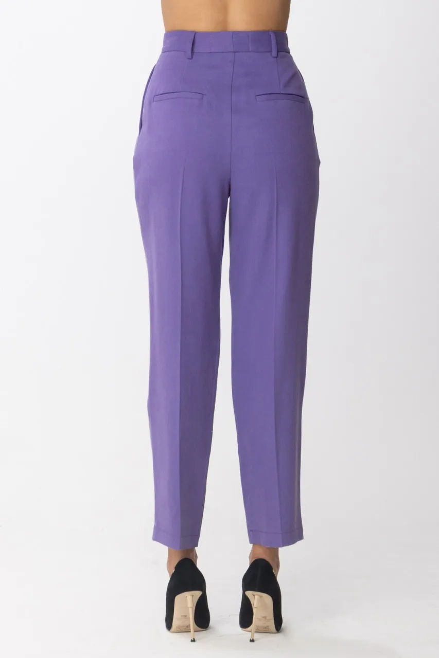 Pantalone vita alta con pence Ametista