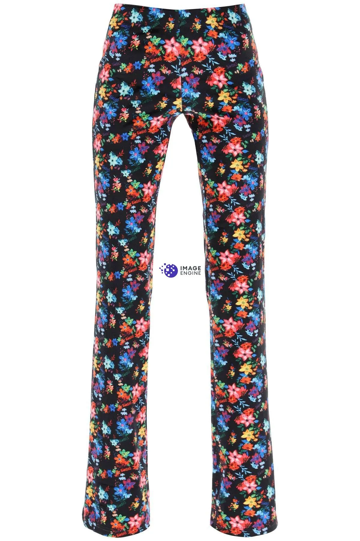 Pantaloni in velluto jacquard floreale Flo