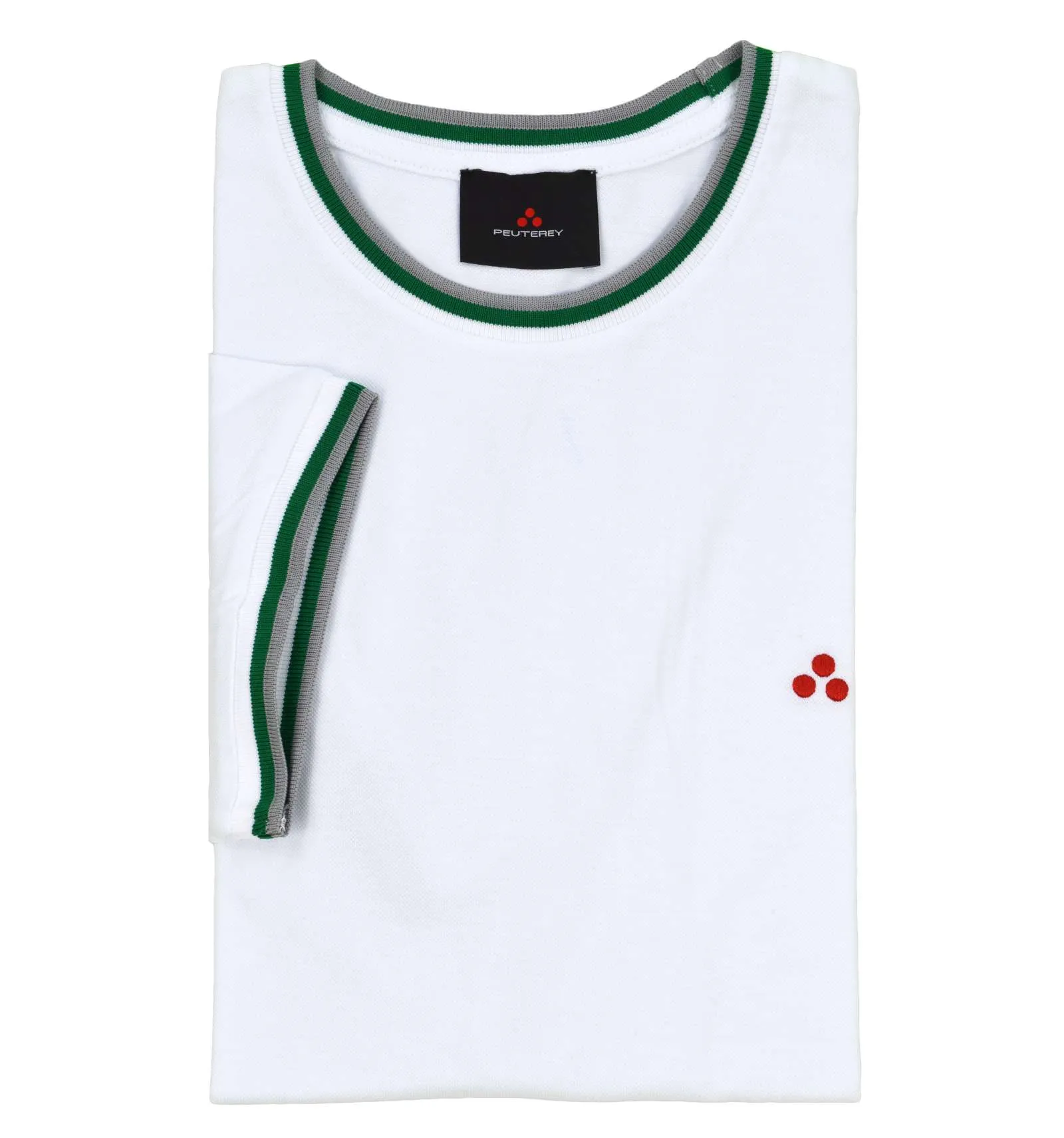 PEUTEREY uomo ATELES BIAOF maglia T-shirt bianco orli in contrasto