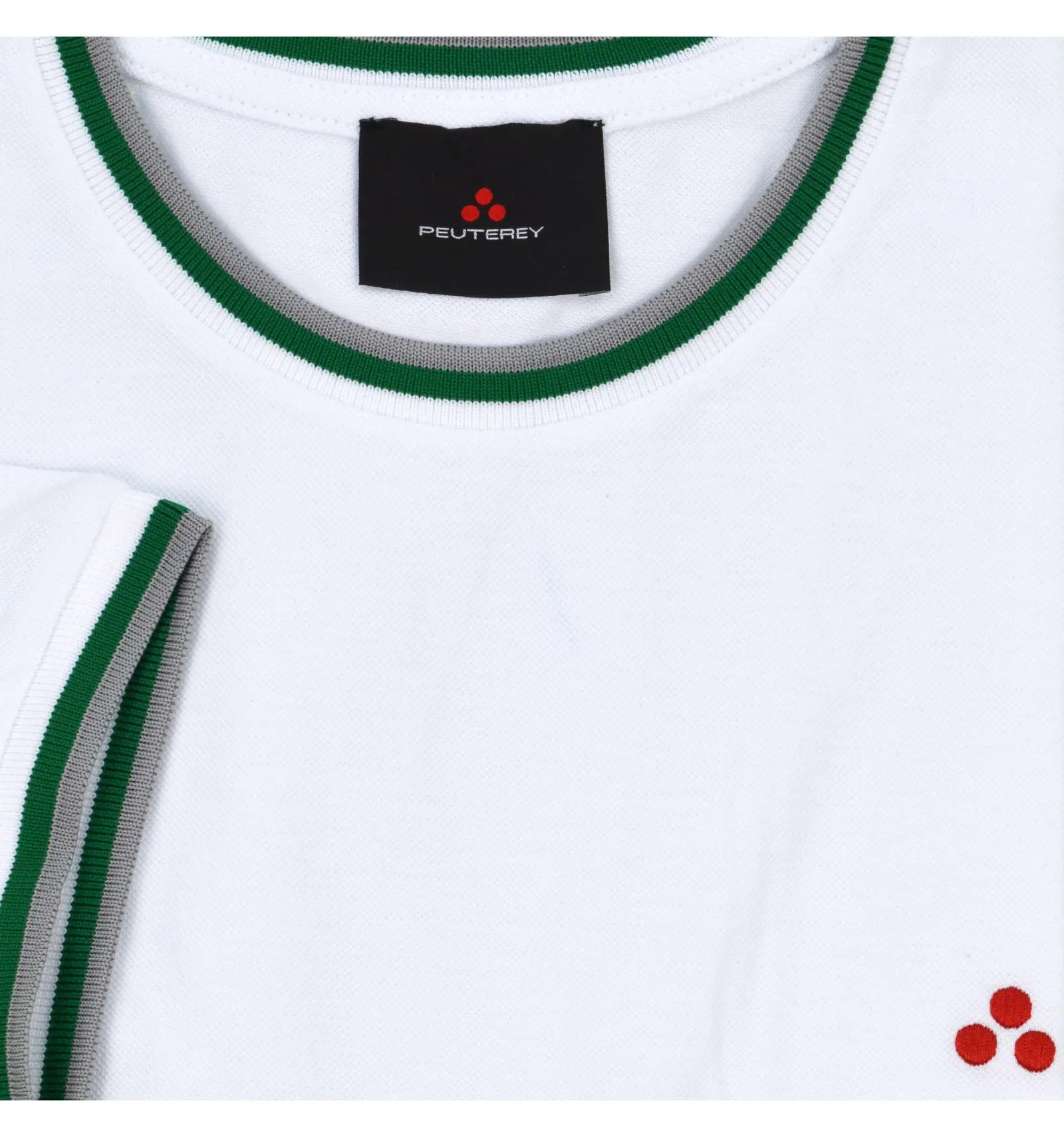 PEUTEREY uomo ATELES BIAOF maglia T-shirt bianco orli in contrasto