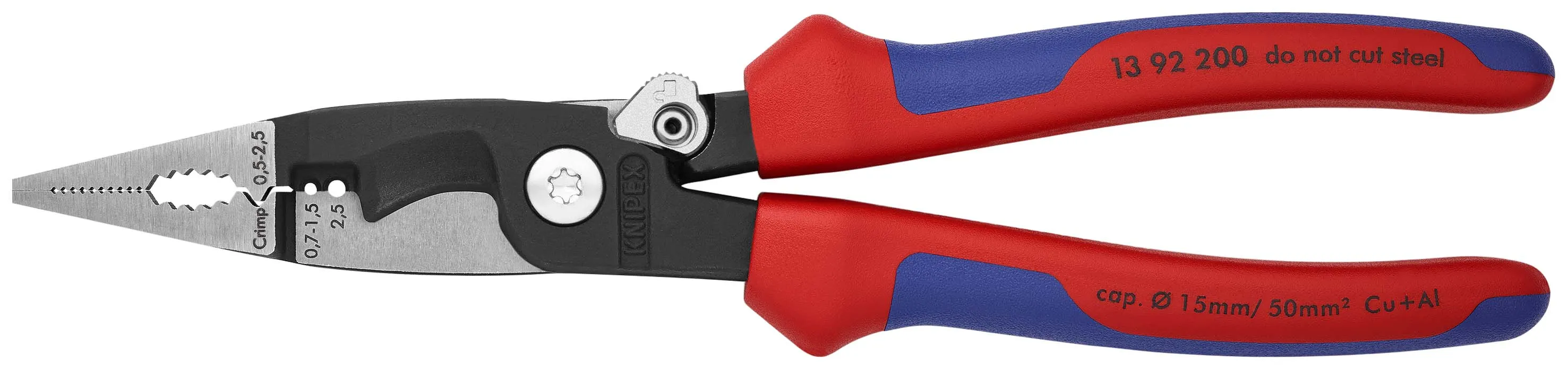 Pinze combinate Knipex in Acciaio per utensili, lungh. 200 mm Ad angolo retto