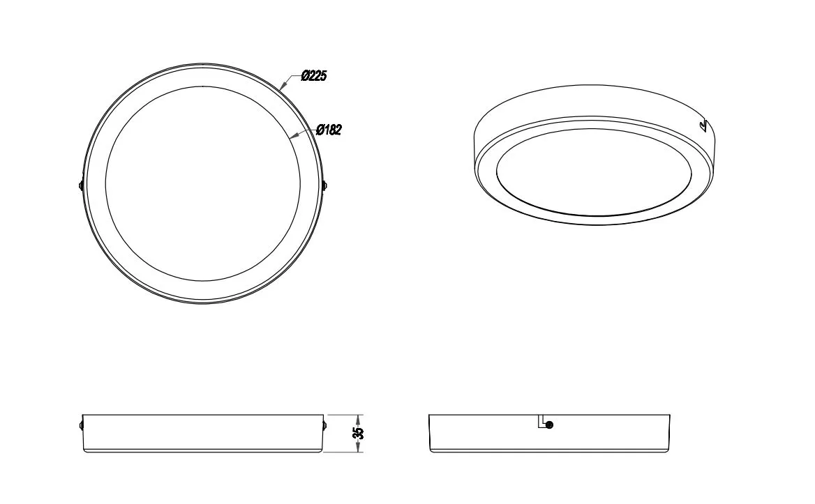 Plafoniera Moderna Led Cento Ø22 cm Bianco Trio Lighting
