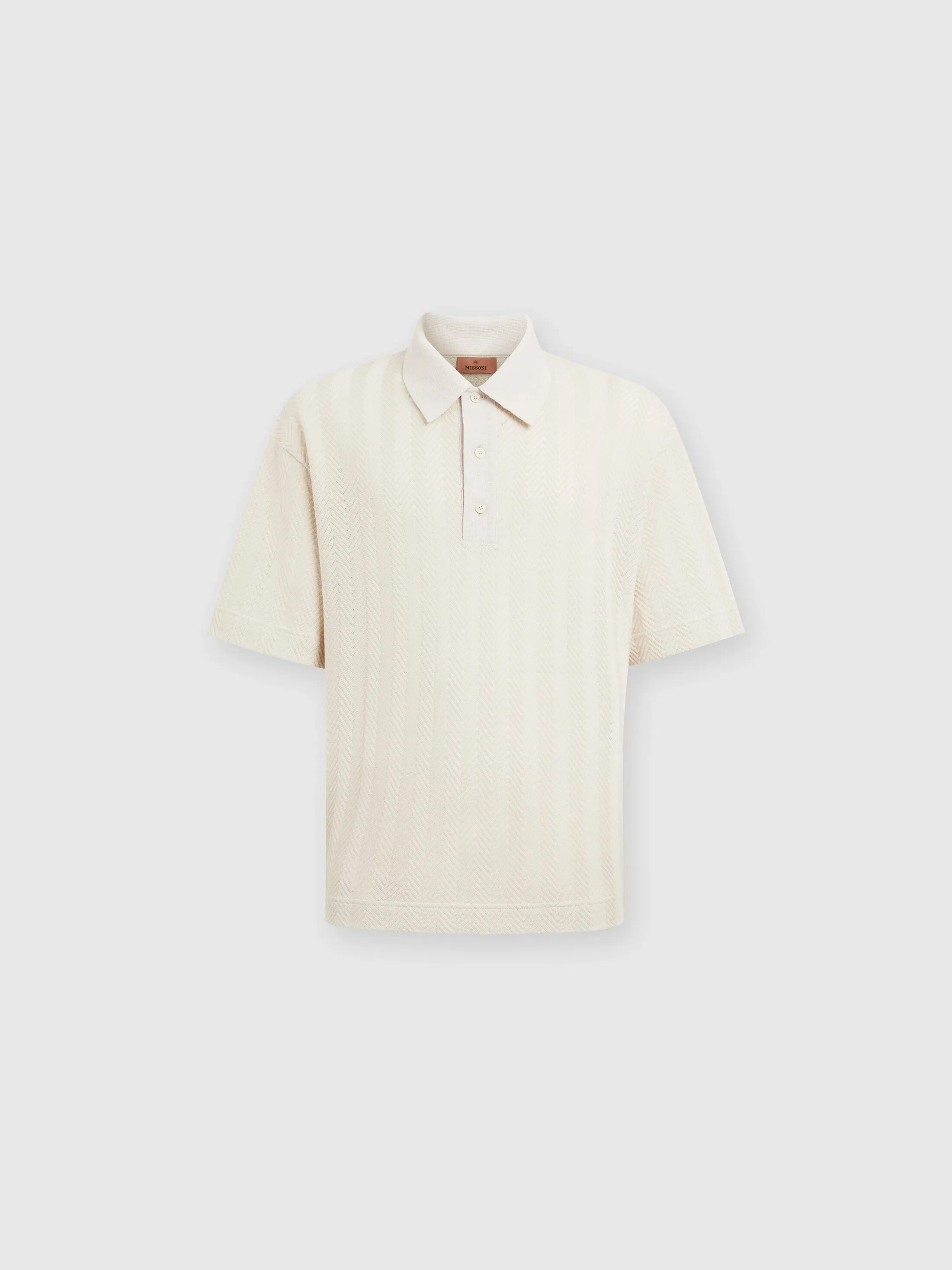 Polo in maglia boxy fit con chevron tono su tono