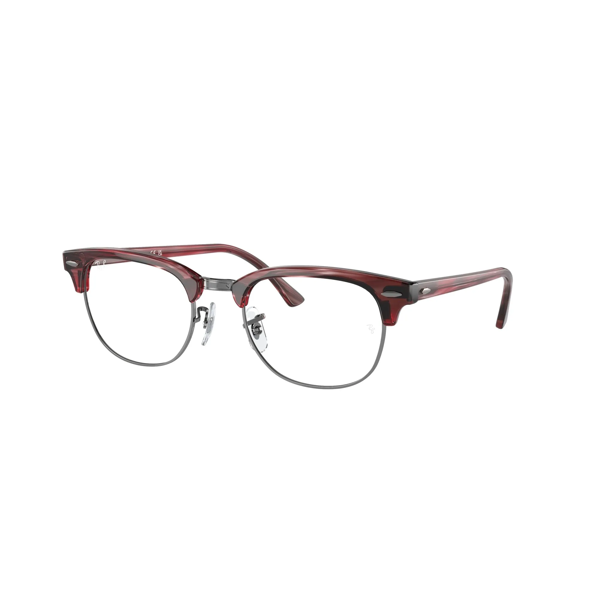   Ray-Ban RX 5154 Clubmaster 8376 Rosso Striato | Occhiale Da Vista Unisex 