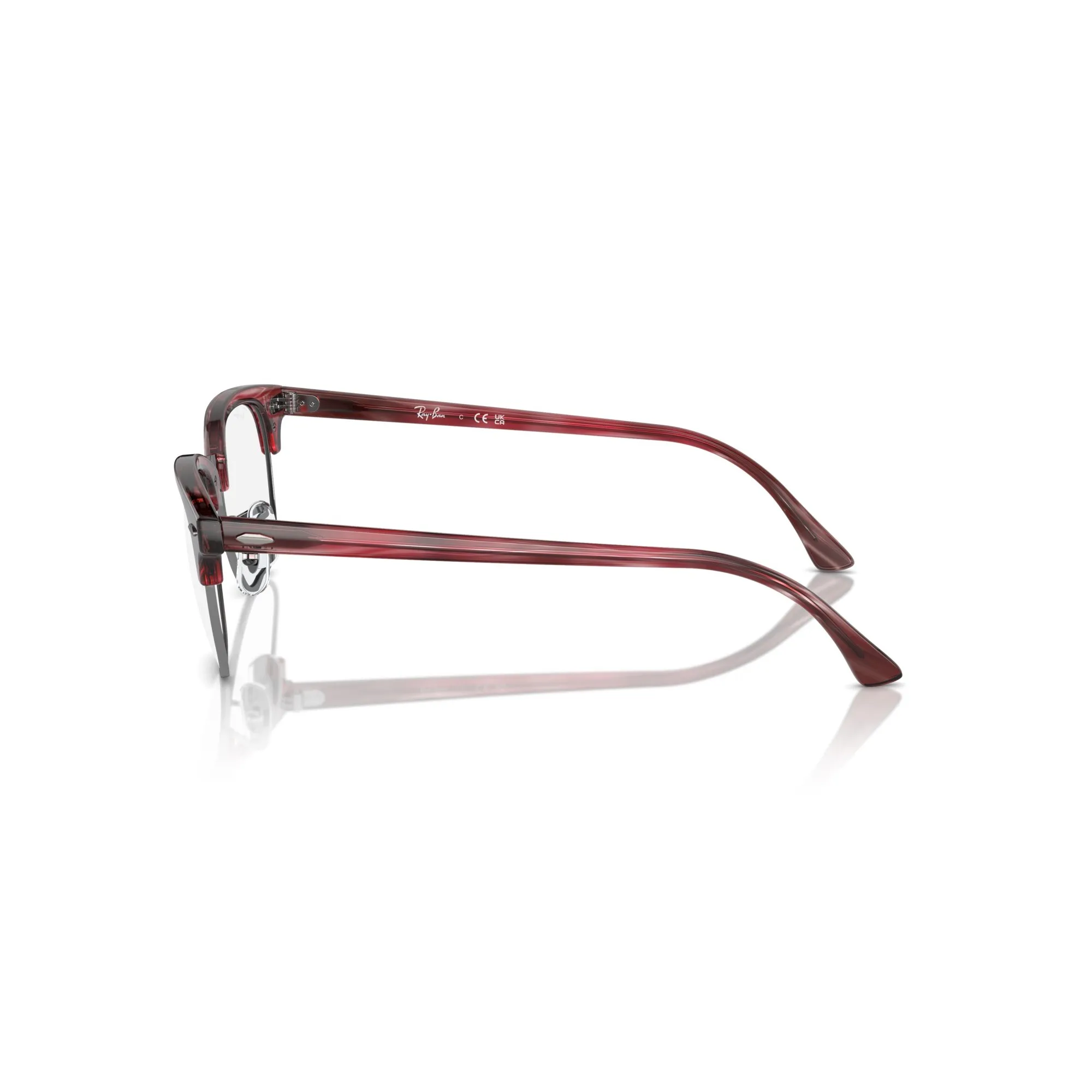   Ray-Ban RX 5154 Clubmaster 8376 Rosso Striato | Occhiale Da Vista Unisex 