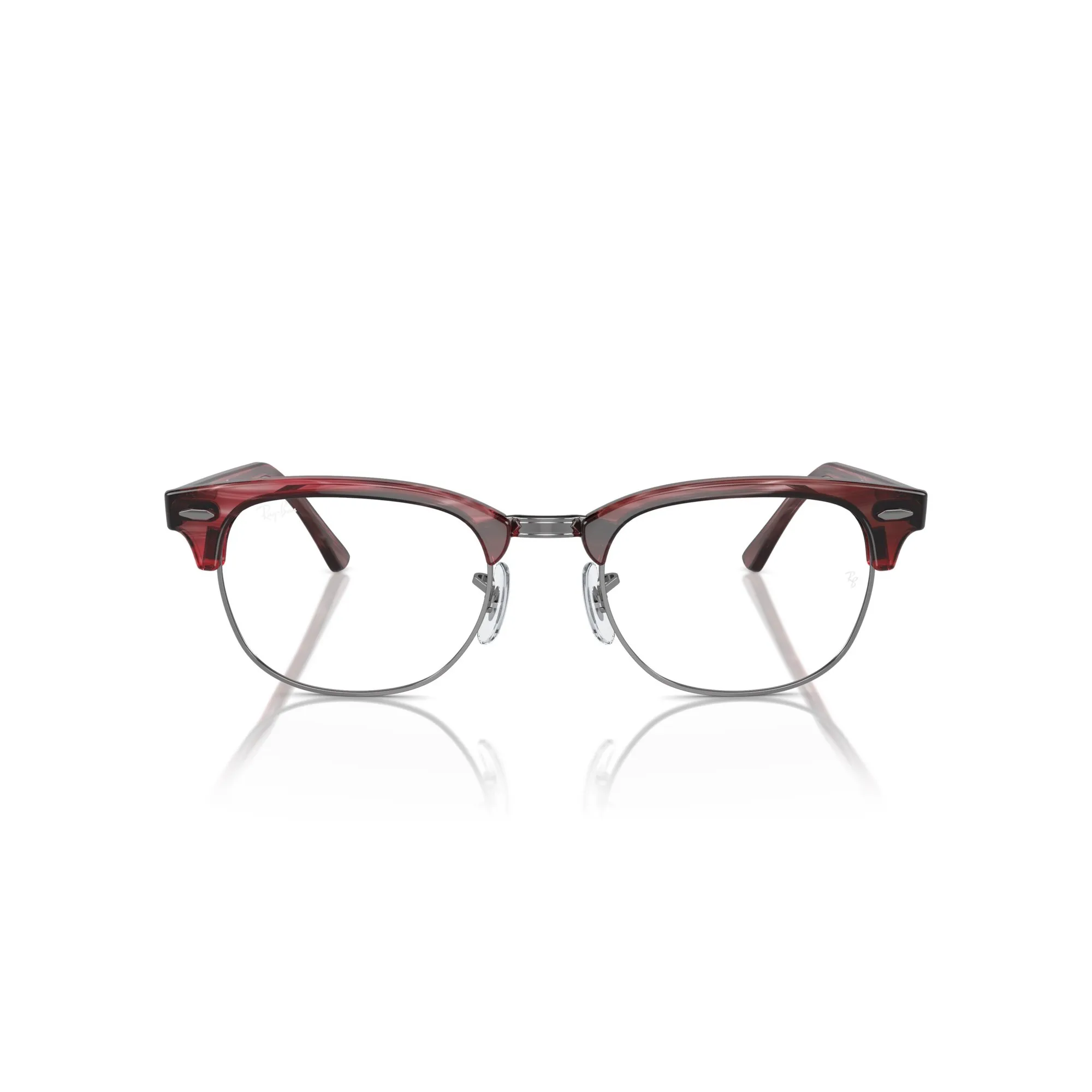   Ray-Ban RX 5154 Clubmaster 8376 Rosso Striato | Occhiale Da Vista Unisex 