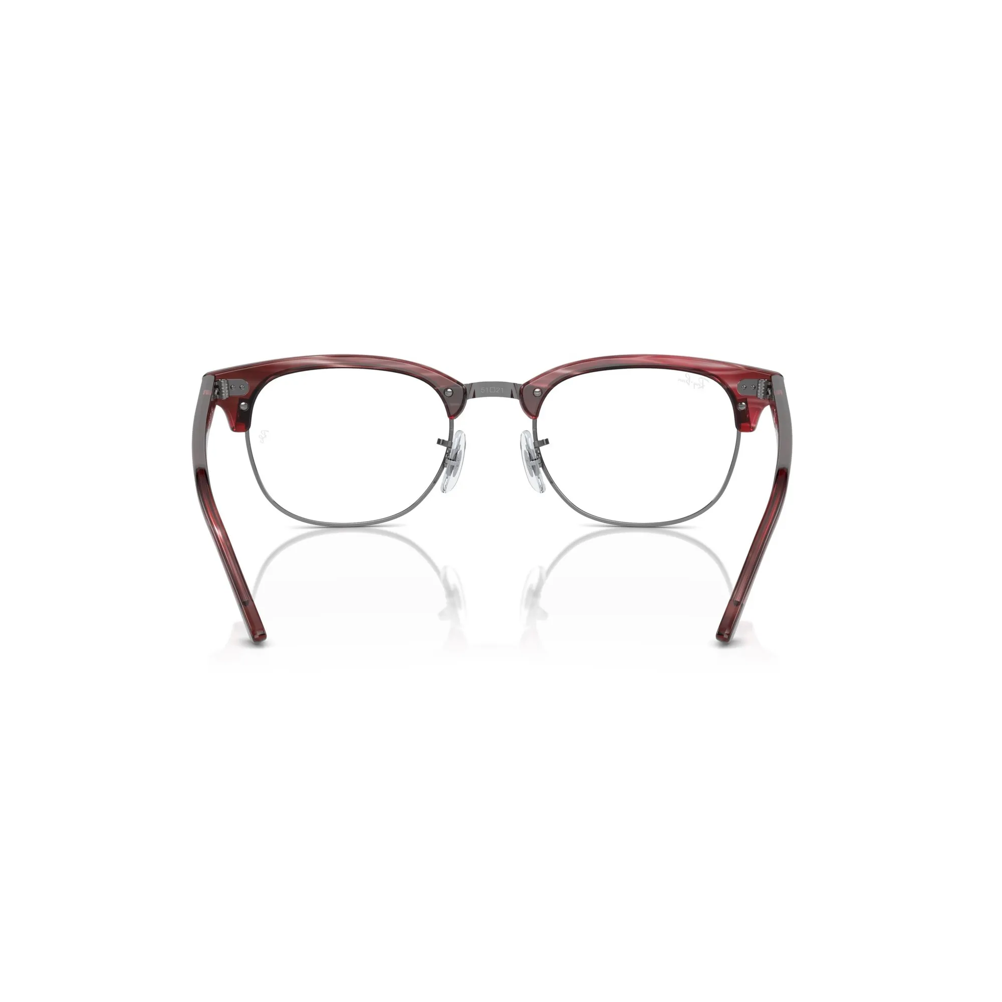   Ray-Ban RX 5154 Clubmaster 8376 Rosso Striato | Occhiale Da Vista Unisex 