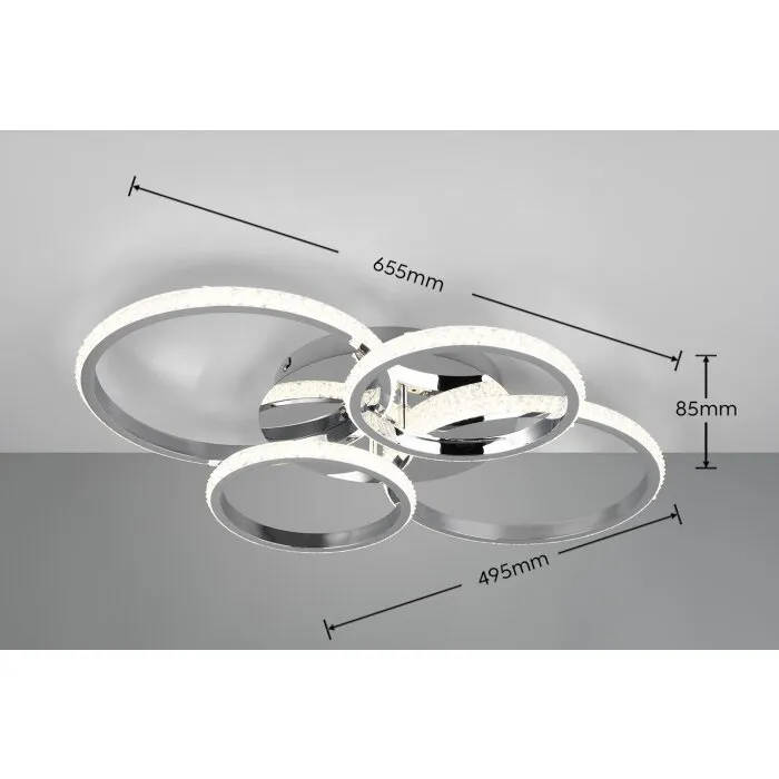 Reality CIRES Plafoniera LED Cromo, 1-Luce
