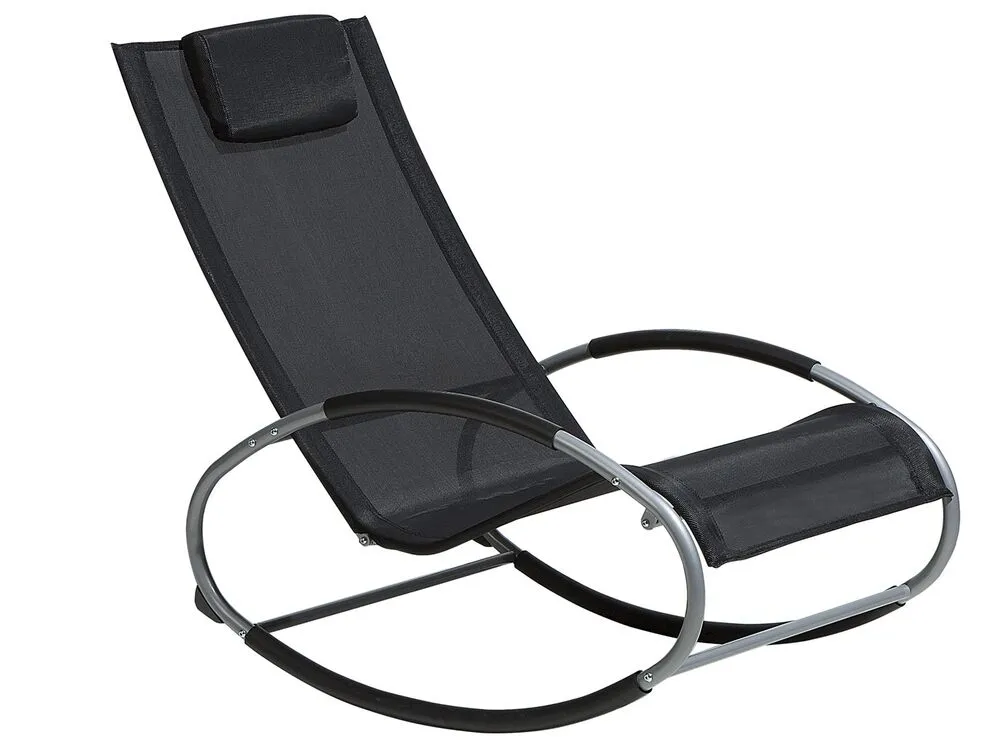 Rocking Sun Lounger Black CAMPO