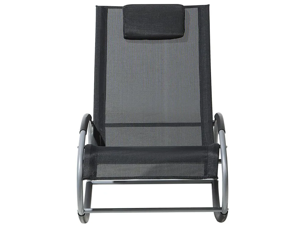 Rocking Sun Lounger Black CAMPO