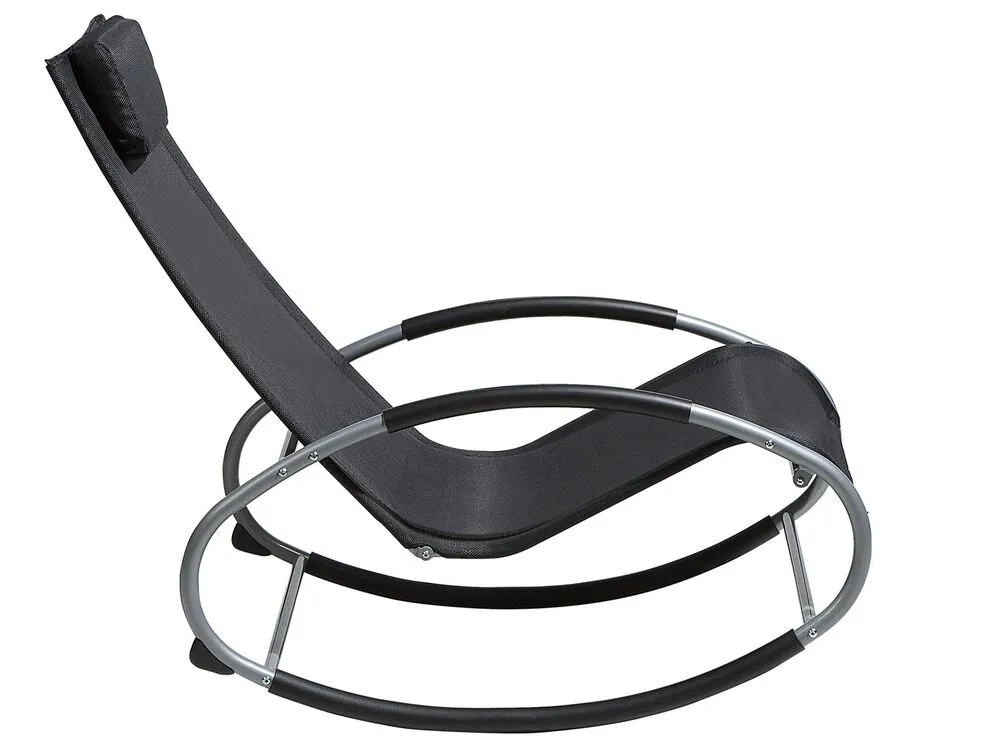 Rocking Sun Lounger Black CAMPO
