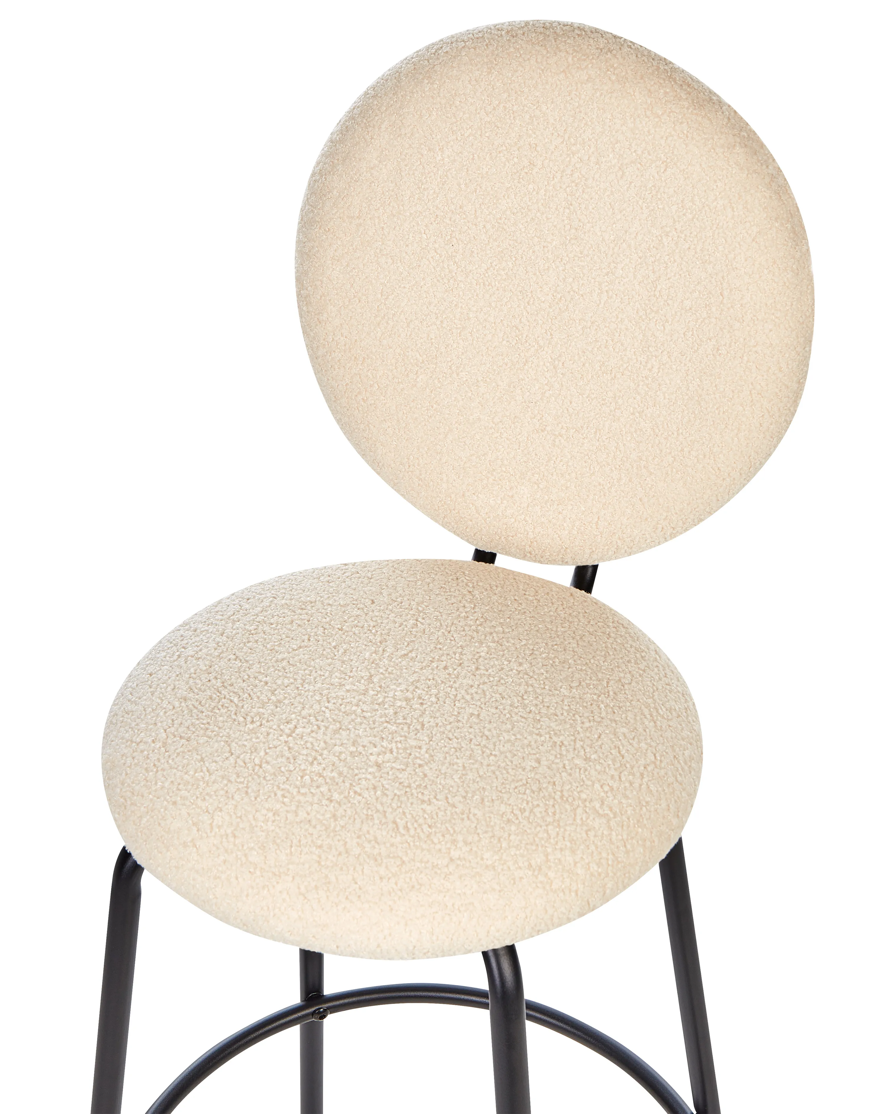 Set di 2 sedie alte EMERY Bouclé Beige chiaro