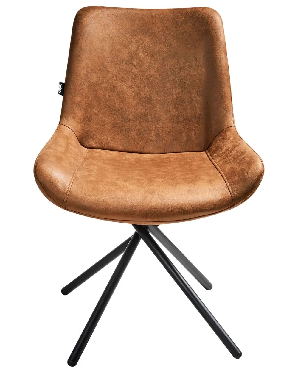 Set of 2 Dining Chairs HAILEY Golden Brown Faux Suede
