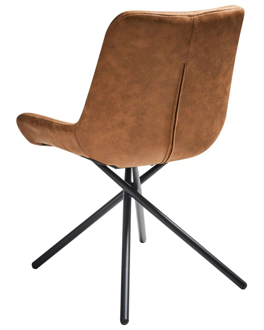 Set of 2 Dining Chairs HAILEY Golden Brown Faux Suede