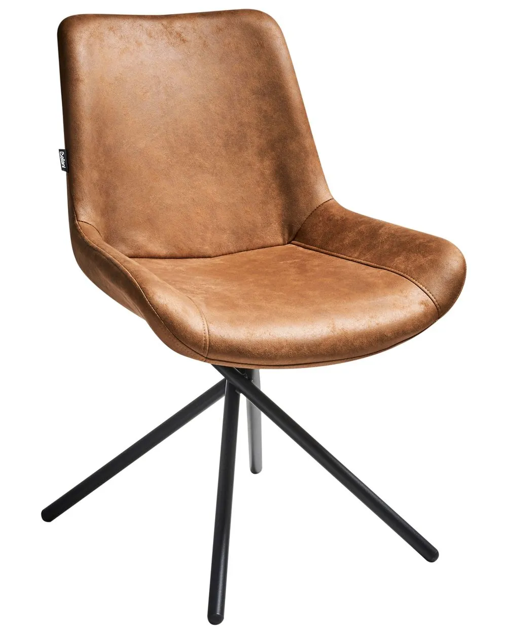 Set of 2 Dining Chairs HAILEY Golden Brown Faux Suede