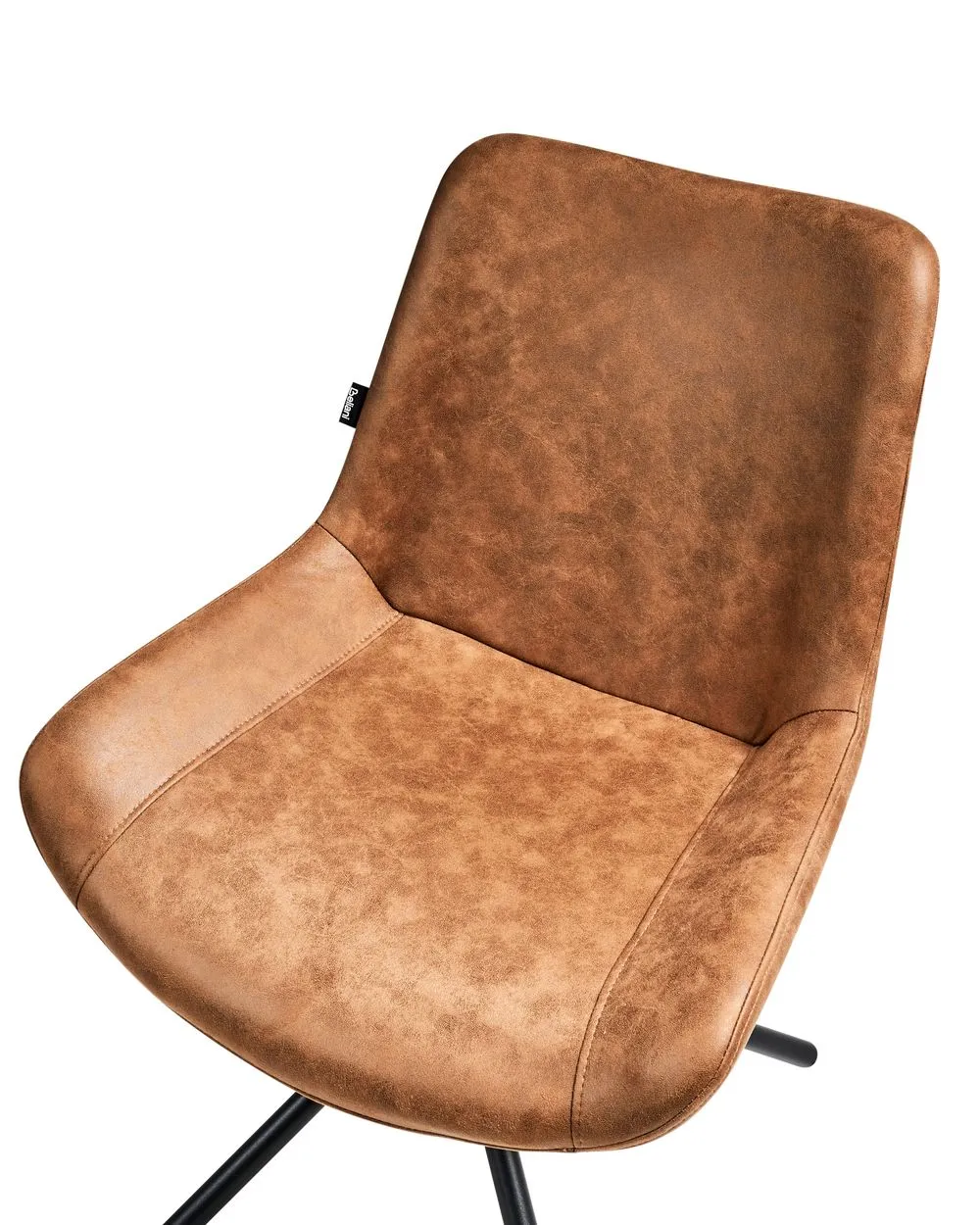Set of 2 Dining Chairs HAILEY Golden Brown Faux Suede