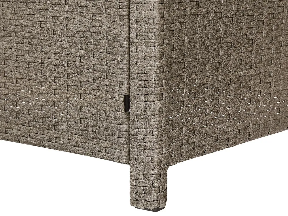 Set salotto da giardino con tavolo e pouf 5 posti FONTI con cuscini Tortora