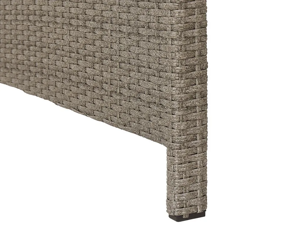Set salotto da giardino con tavolo e pouf 5 posti FONTI con cuscini Tortora