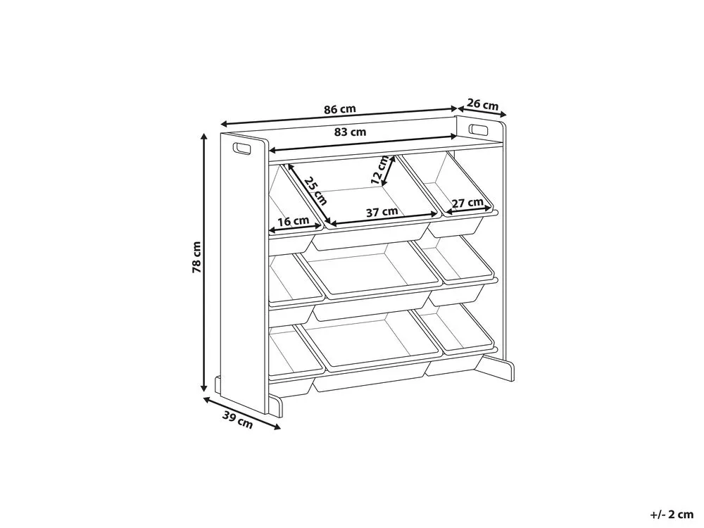 Shelf with 9 Boxes Grey COLLIE
