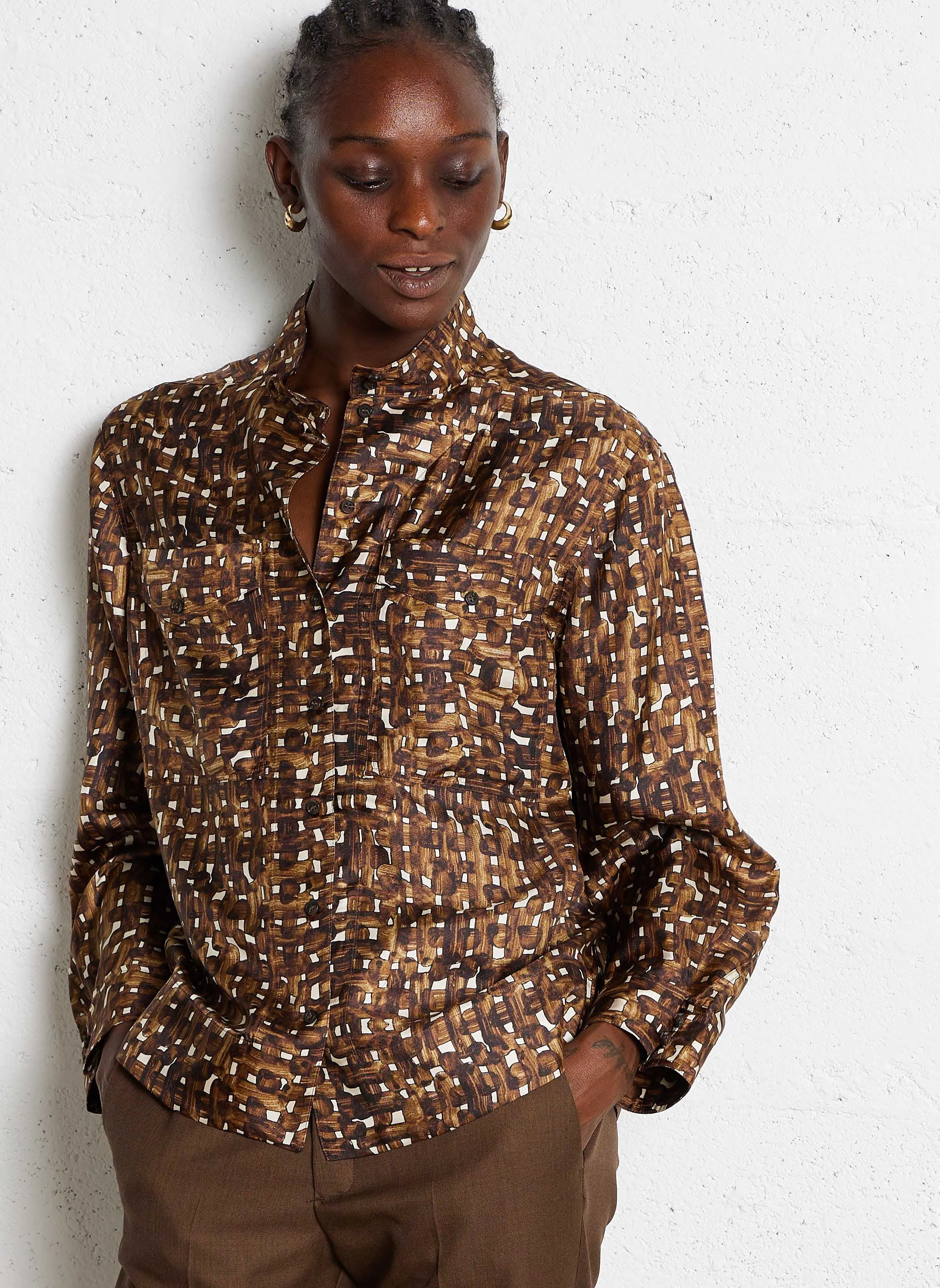  SOEUR   BLOSSOM - Camicia dritta stampata in seta | Multicolore