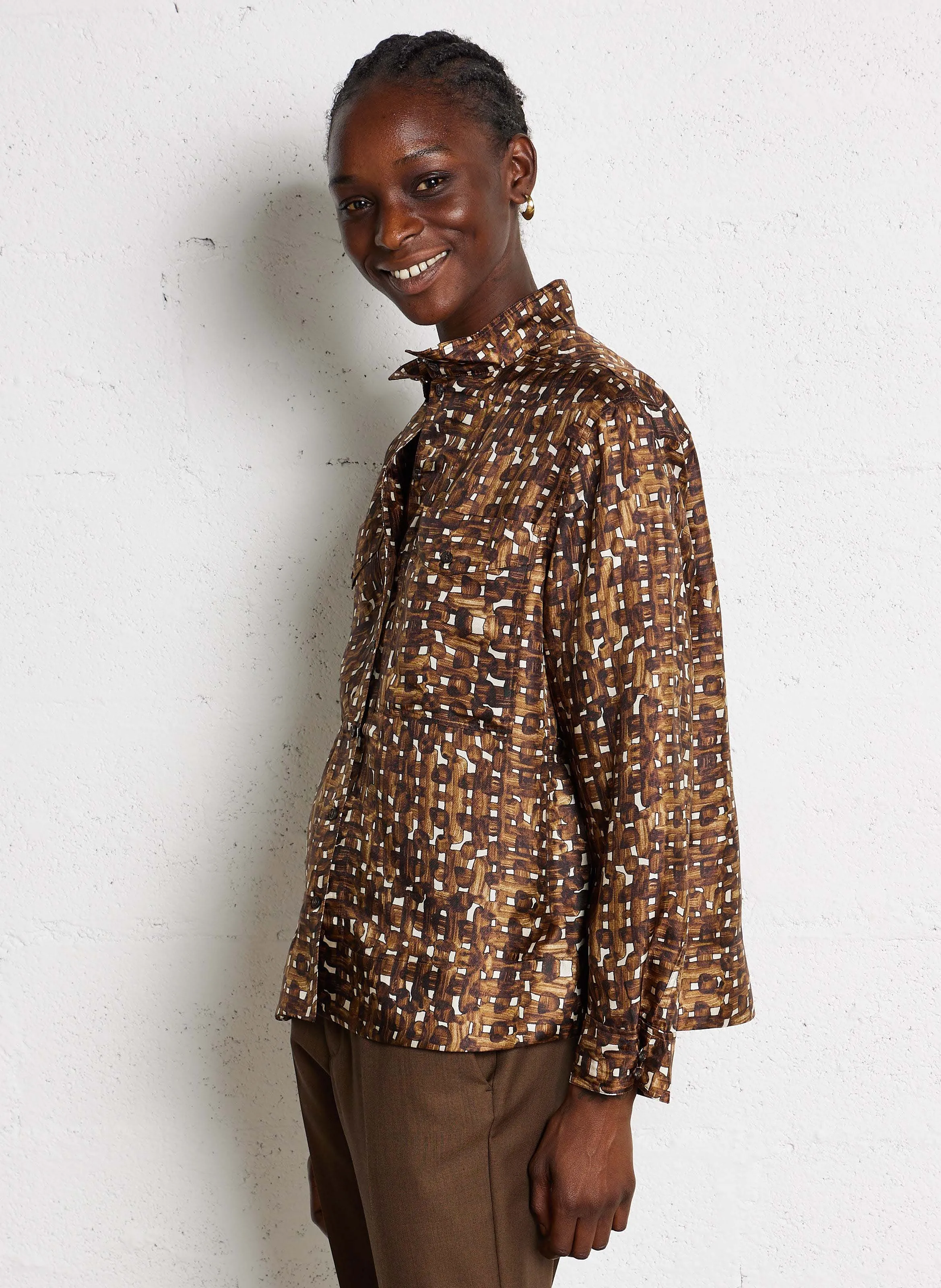  SOEUR   BLOSSOM - Camicia dritta stampata in seta | Multicolore