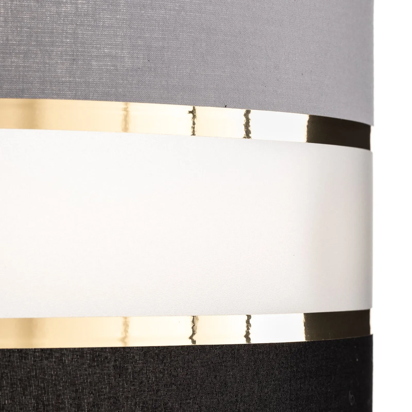 Sospensione Helen tessuto grigio-nero-oro Ø 40 cm