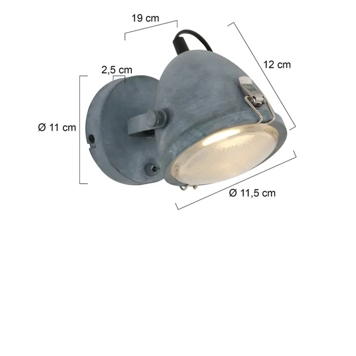 Steinhauer Mexlite Applique Grigio, 1-Luce