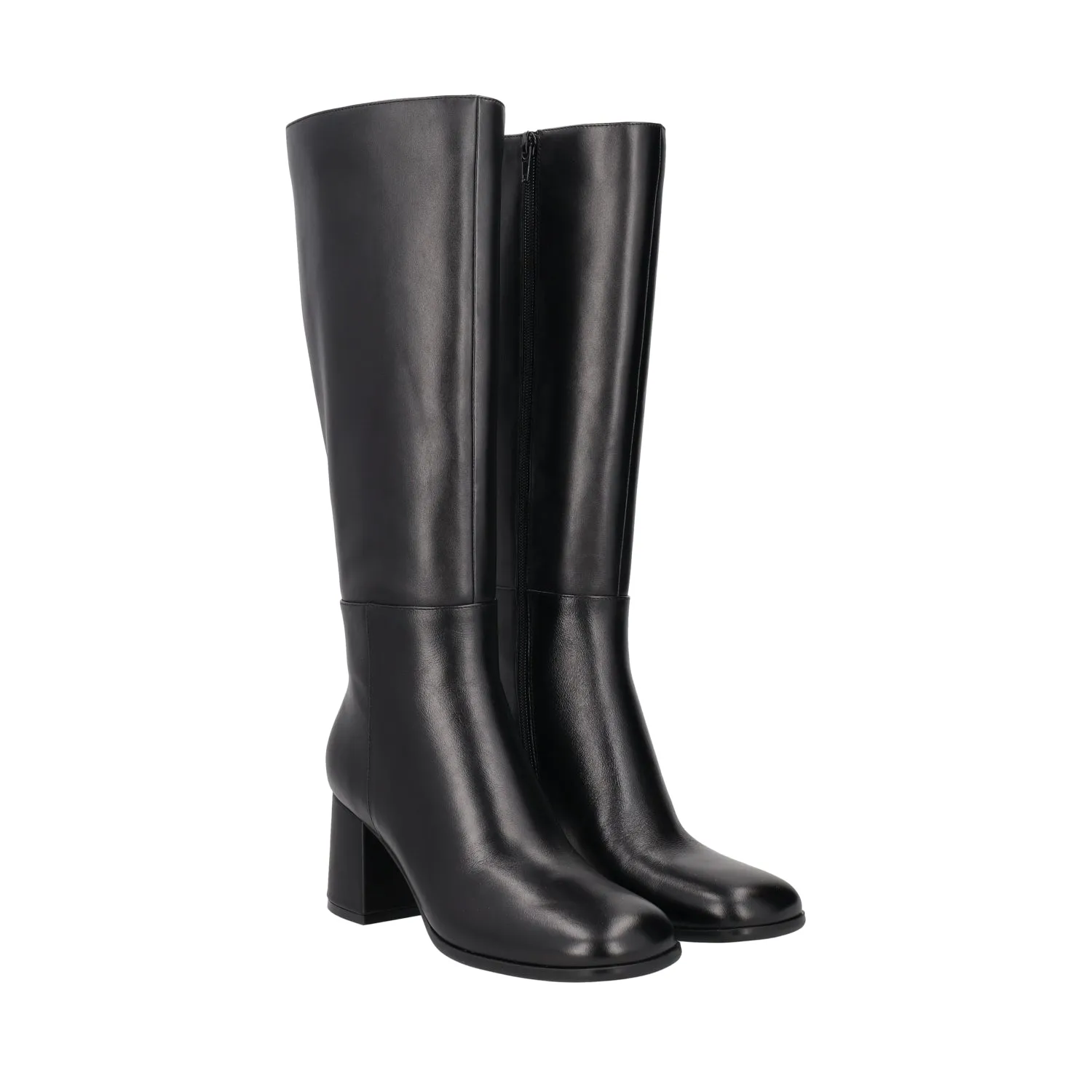     STIVALE GENEVA IN PELLE CON TACCO COLORE NERO  