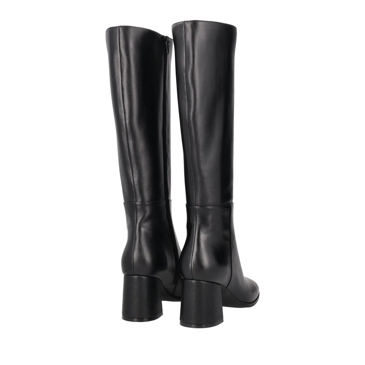     STIVALE GENEVA IN PELLE CON TACCO COLORE NERO  