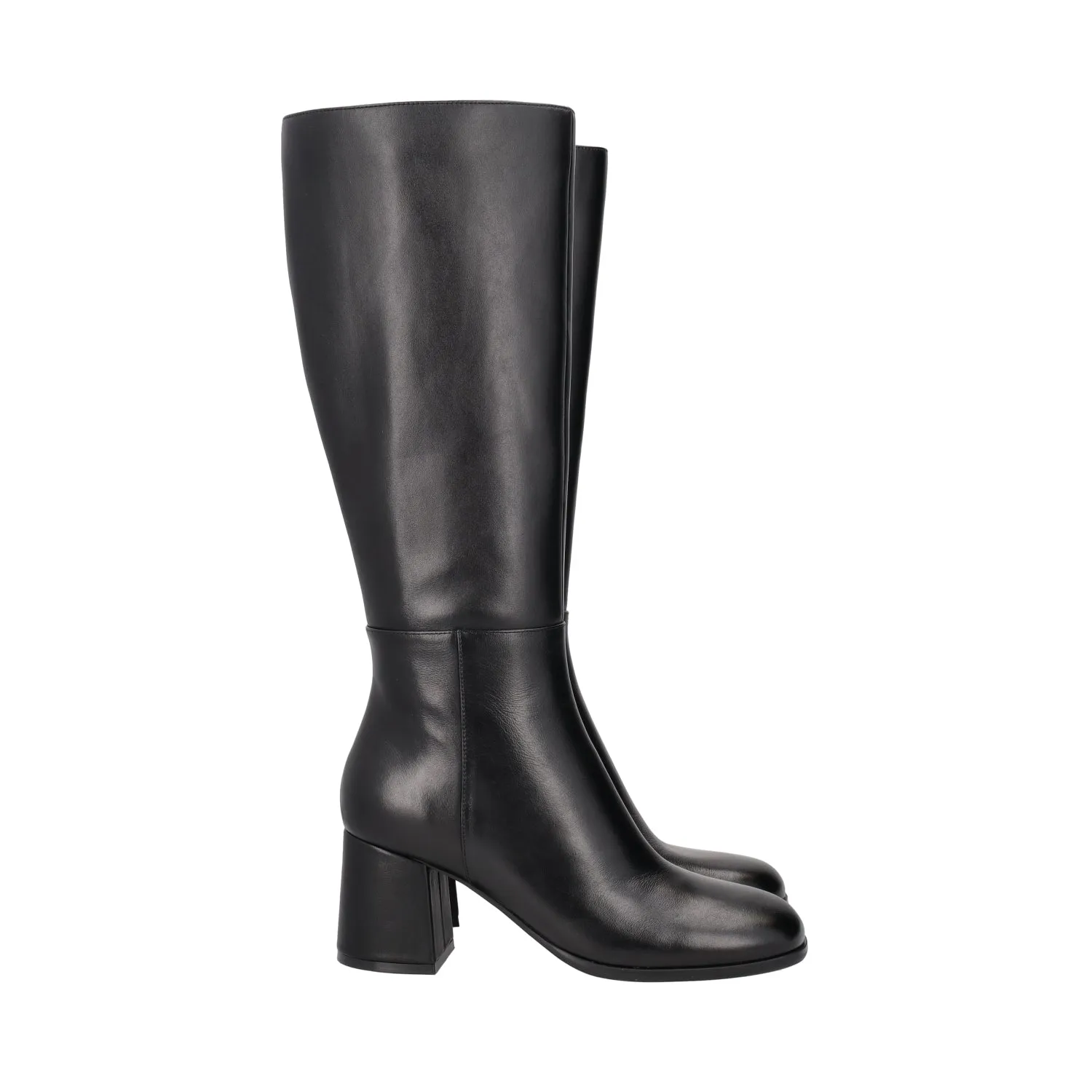    STIVALE GENEVA IN PELLE CON TACCO COLORE NERO  