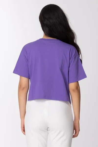 T-shirt con strass e logo Ametista