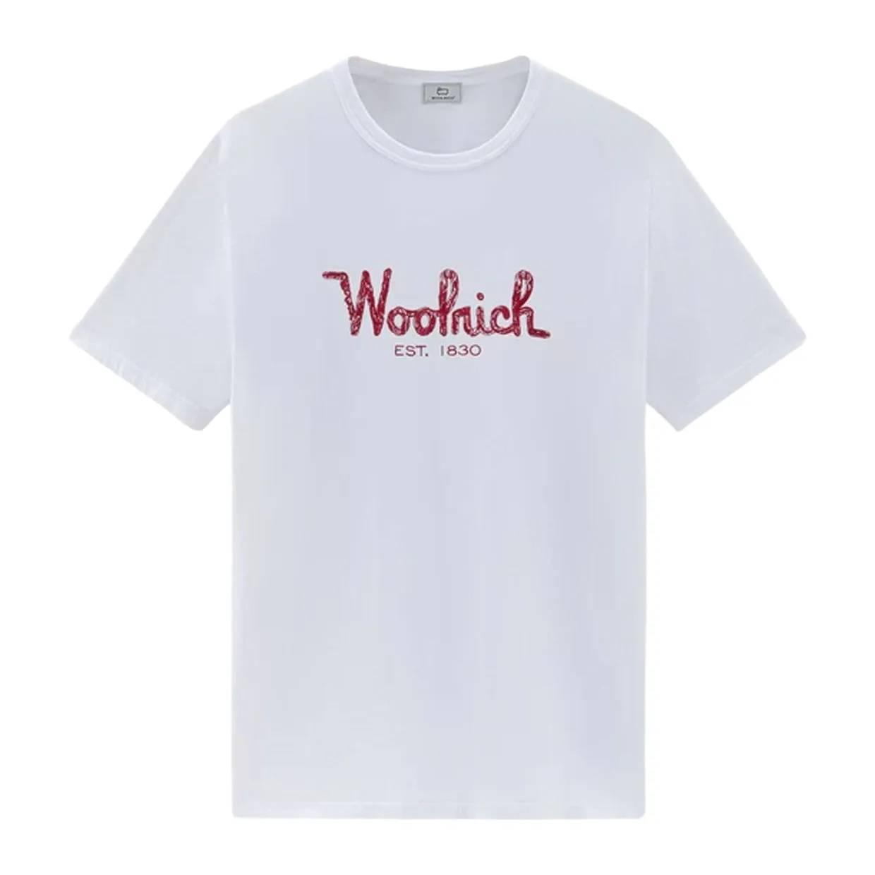 T-shirt Uomo Woolrich Ricamo Bianco