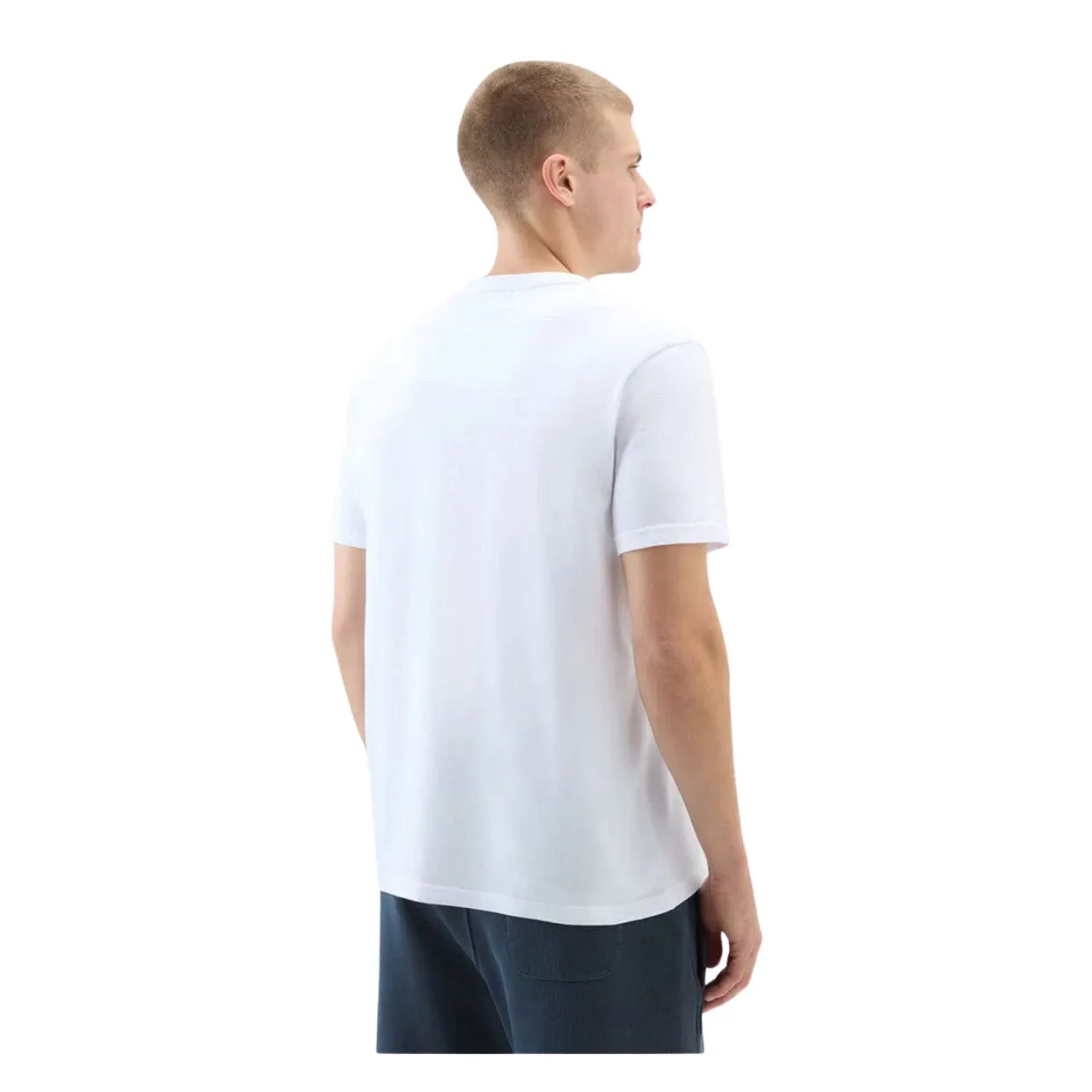 T-shirt Uomo Woolrich Ricamo Bianco