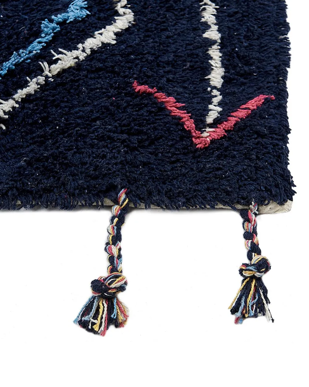 Tappeto cotone nero e multicolore 80 x 150 cm CORUM