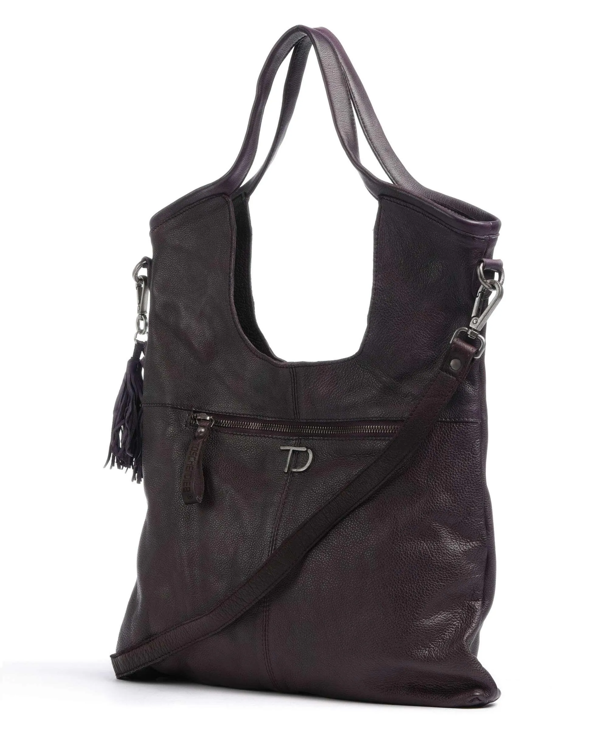  Taschendieb Wien Versöhnungsstraße 2 Borsa shopper pelle di vacchetta grana prugna  
