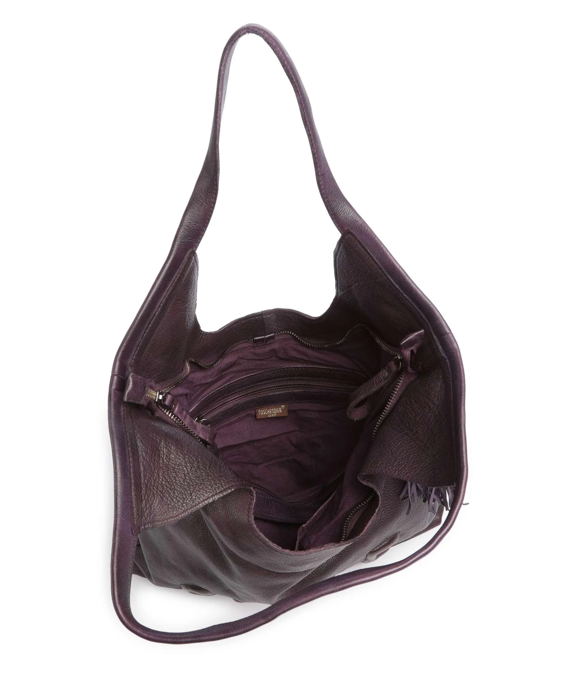  Taschendieb Wien Versöhnungsstraße 2 Borsa shopper pelle di vacchetta grana prugna  