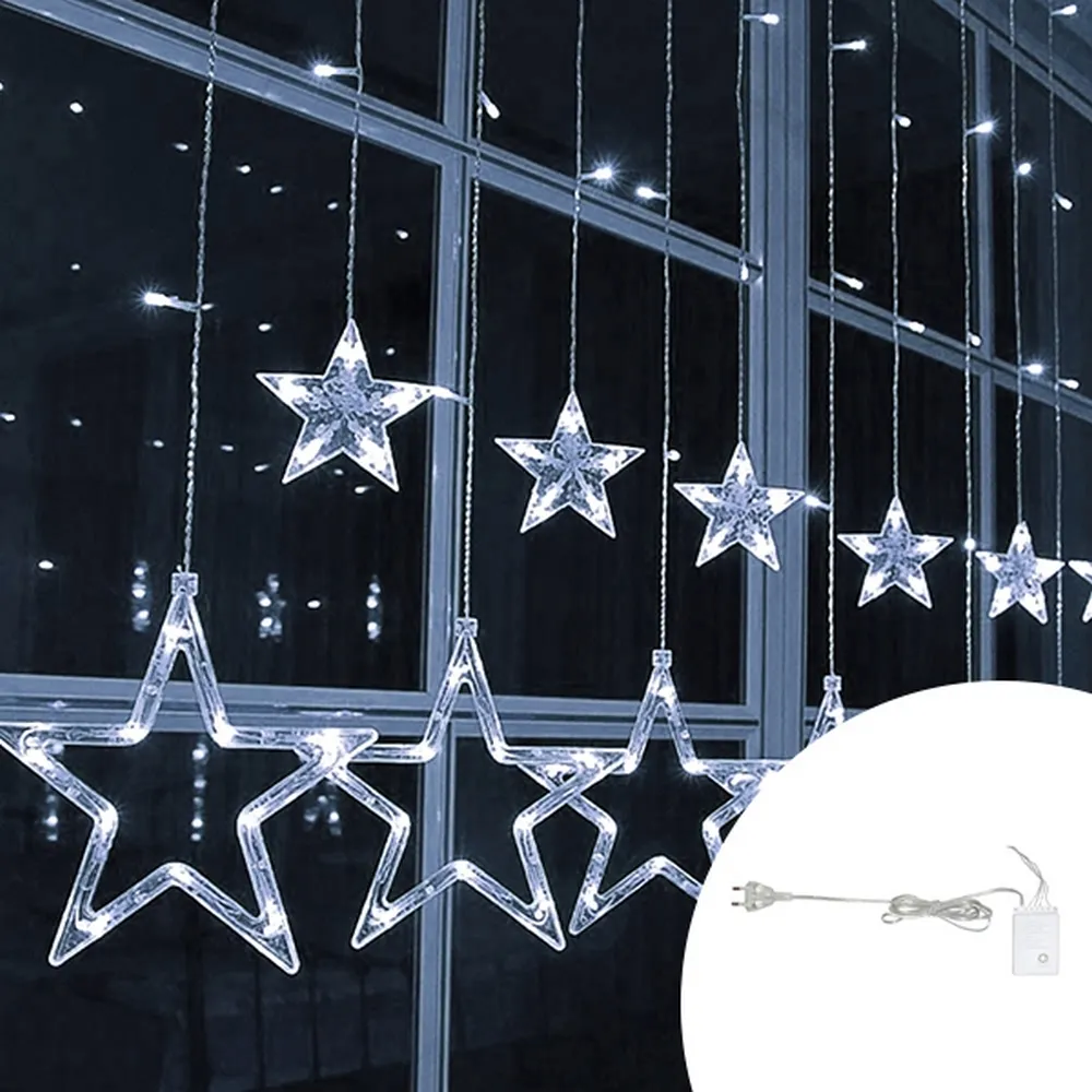 Tenda luminosa con Stelle 4 metri da 230 Led Bianco Freddo Wisdom
