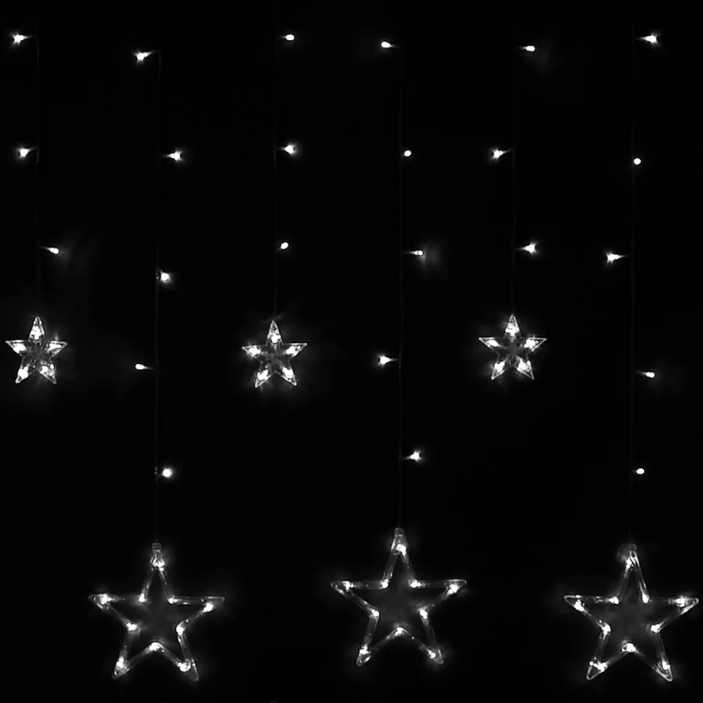 Tenda luminosa con Stelle 4 metri da 230 Led Bianco Freddo Wisdom