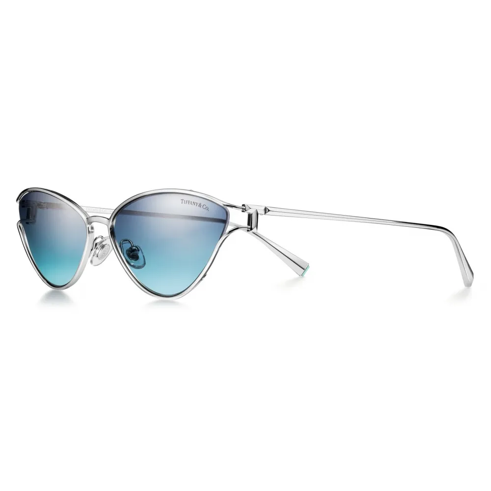 Tiffany & Co. - Occhiale da Sole Cat Eye - Argento Tiffany Blue® - Collezione Tiffany T - Tiffany & Co. Eyewear