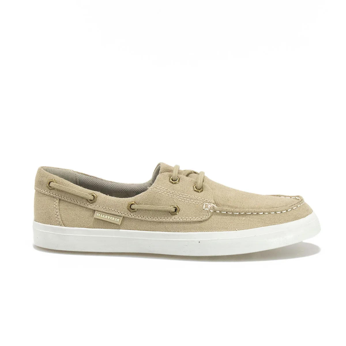 Valleverde 36990 Mocassini Uomo Stringati in Tessuto Canvas Beige