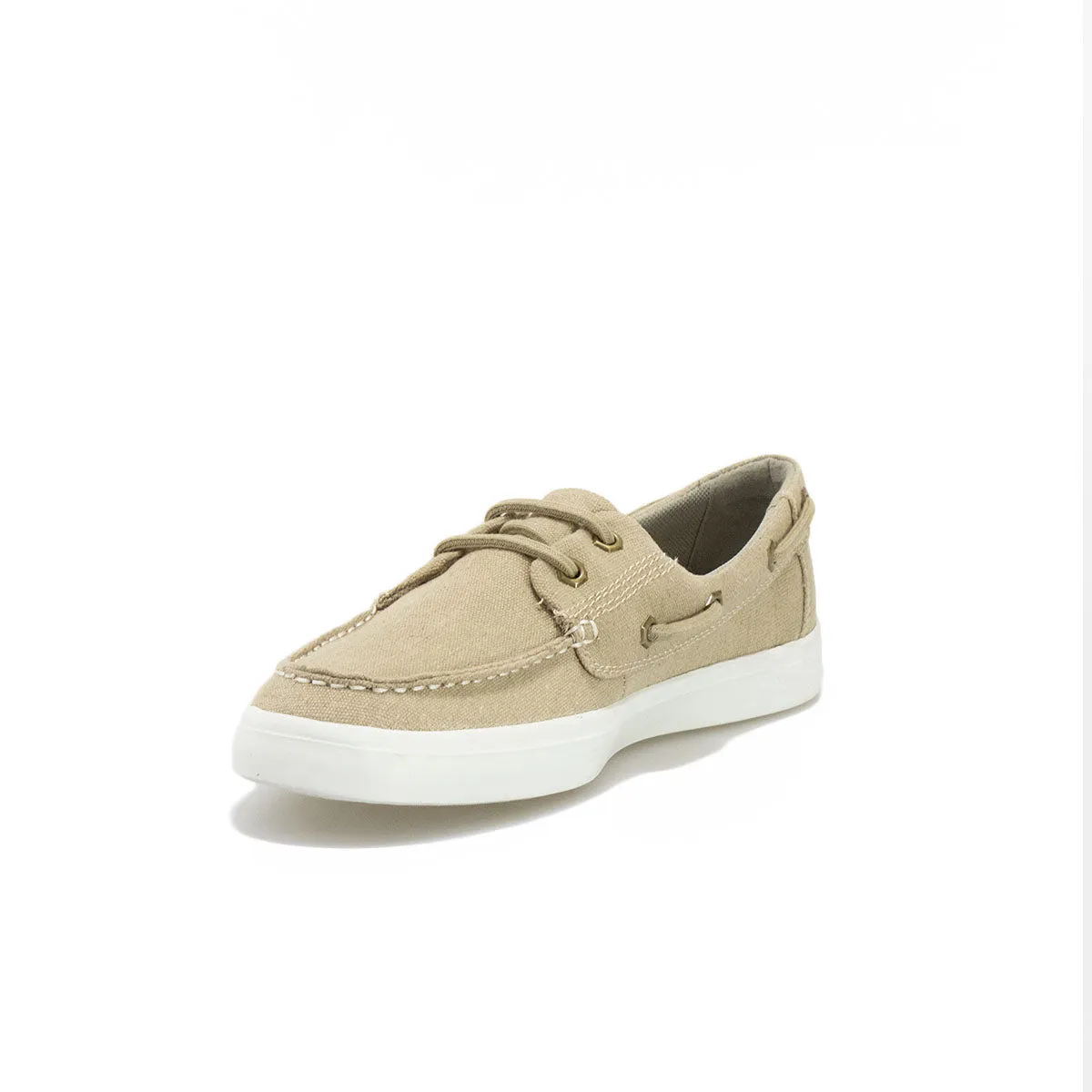 Valleverde 36990 Mocassini Uomo Stringati in Tessuto Canvas Beige