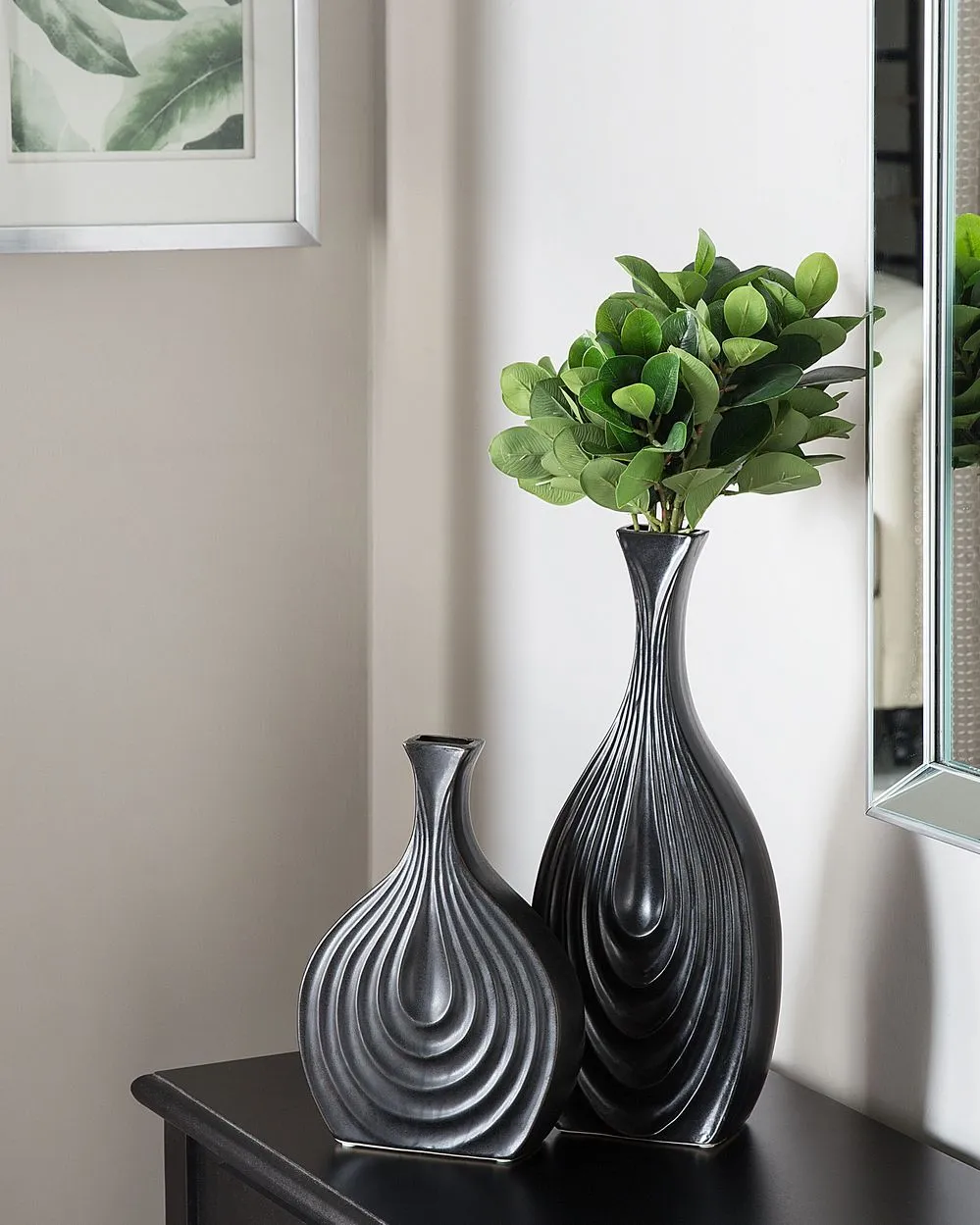 Vaso decorativo THAPSUS Ceramica 39 cm Nero