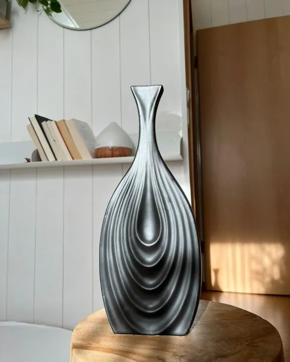 Vaso decorativo THAPSUS Ceramica 39 cm Nero