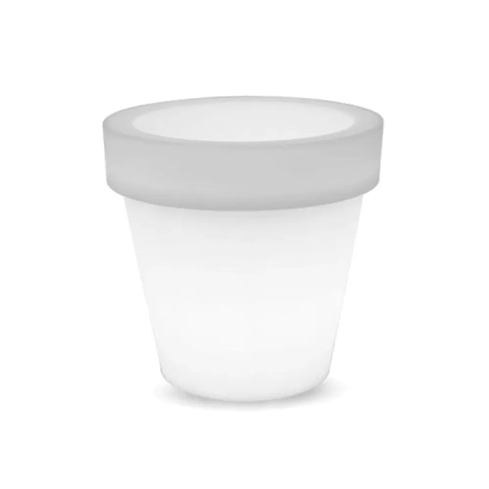 Vaso Led luminoso decorativo da giardino 1W RGBW 35,5×32,5 cm IP54 a batteria 1 lampada V-TAC