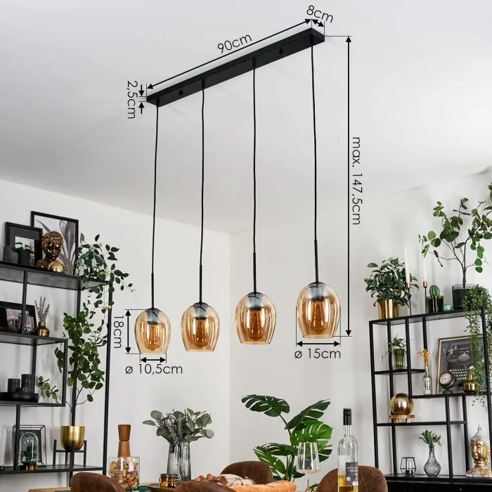 Vevino Lampada a sospensione Nero, 4-Luci