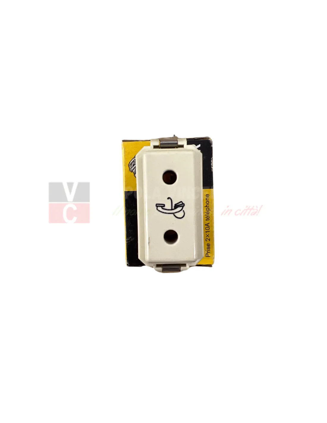 Vimar 8111 Presa telefono 2x10A, Bianca, 1 Modulo, 250V, MADE IN ITALY